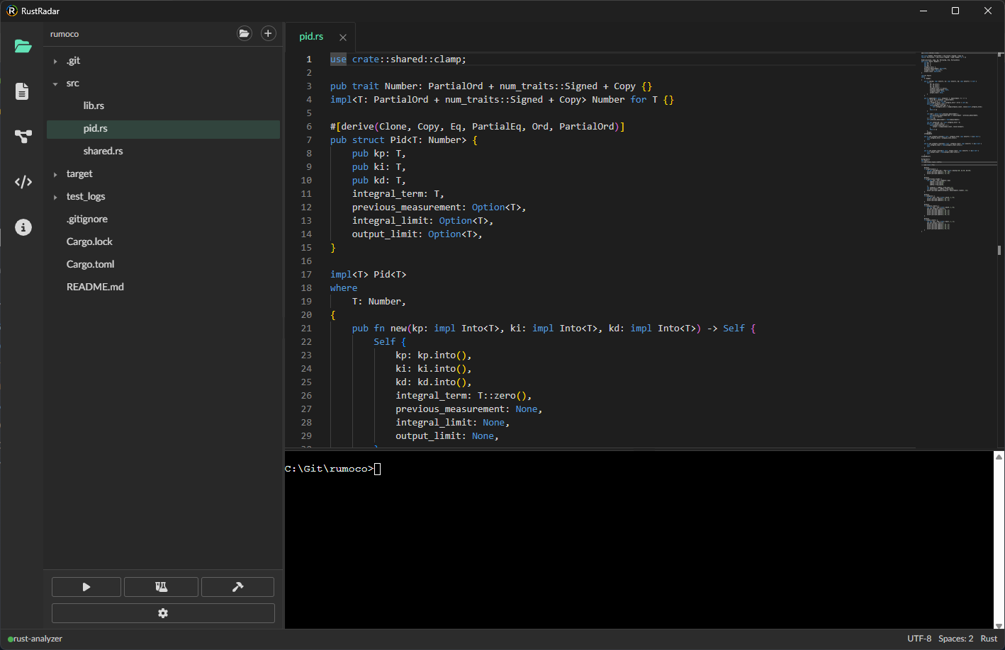 RustRadar IDE Screenshot
